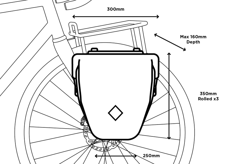 Restrap Pannier Small size guide measurements