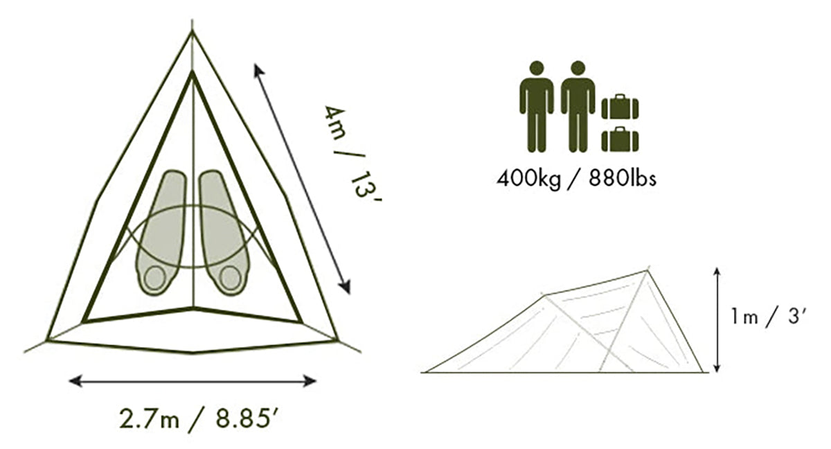 Tentsile Safari Connect Tree Tent | 2 Person Floor Plan