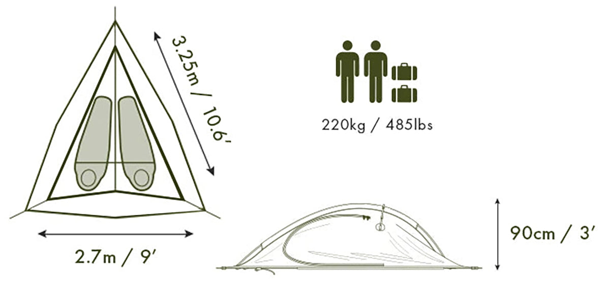 Tentsile Flite Tree Tent | 2 Person Floor plan