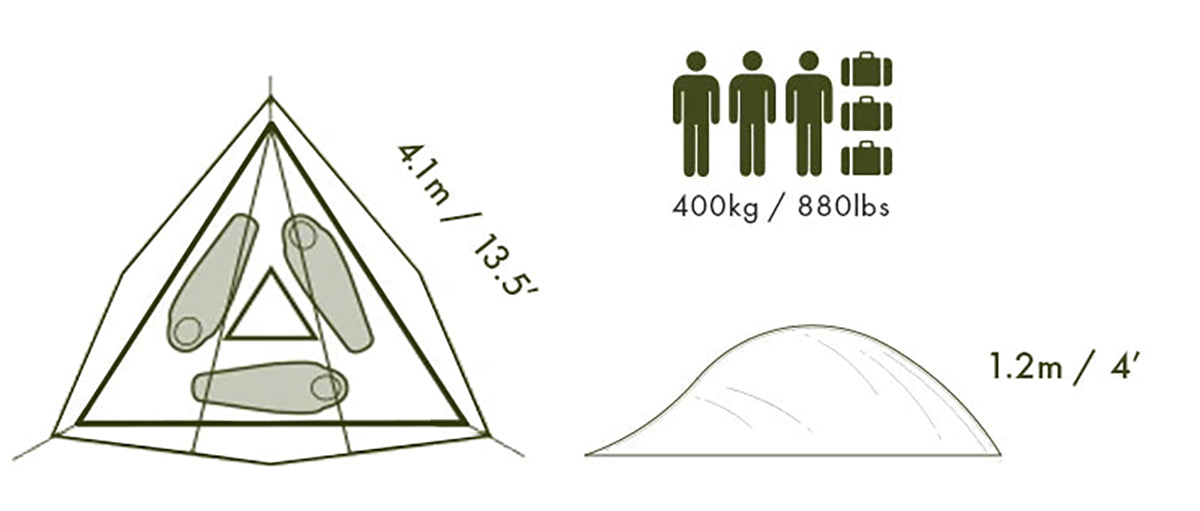 Tentsile Safari Stingray Tree Tent | 3 Person Floor Plan