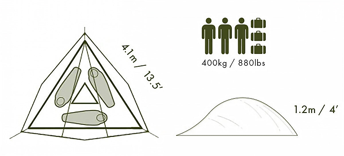 Tentsile Stingray Tree Tent 3 Person Floor Plan