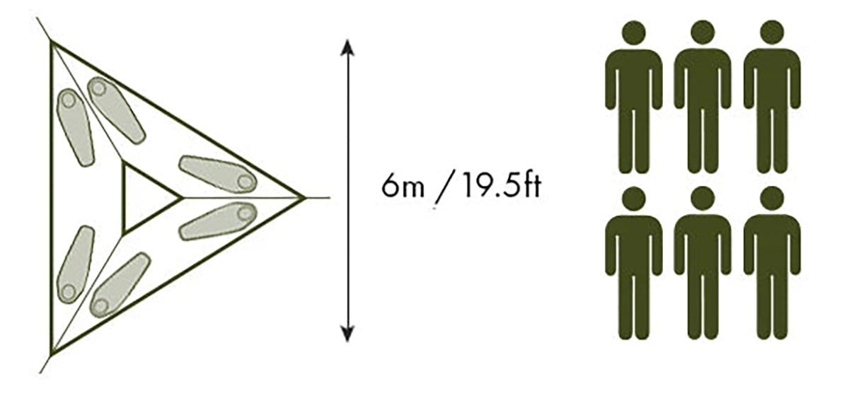 Tentsile Trillium XL Hammock | 6 Person Floor Plan