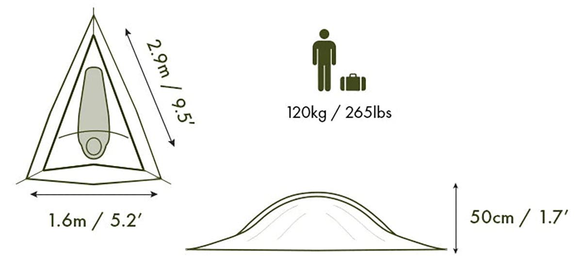 Tentsile Una Tree Tent | 1 Person Floor Plan