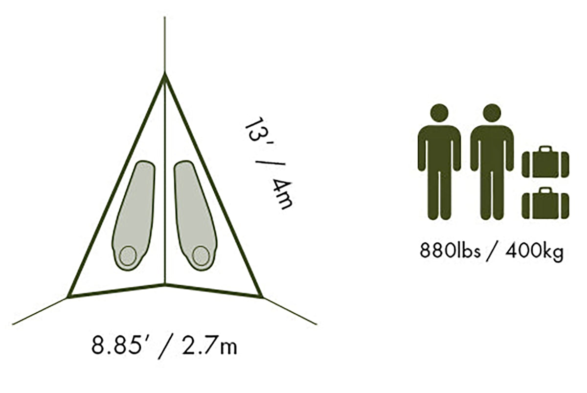 Tentsile Safari Duo Hammock | 2 Person Floor Plan