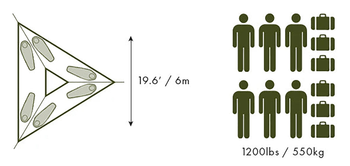 Tenstile Safari Trillium XL Hammock | 6 Person Floor Plan