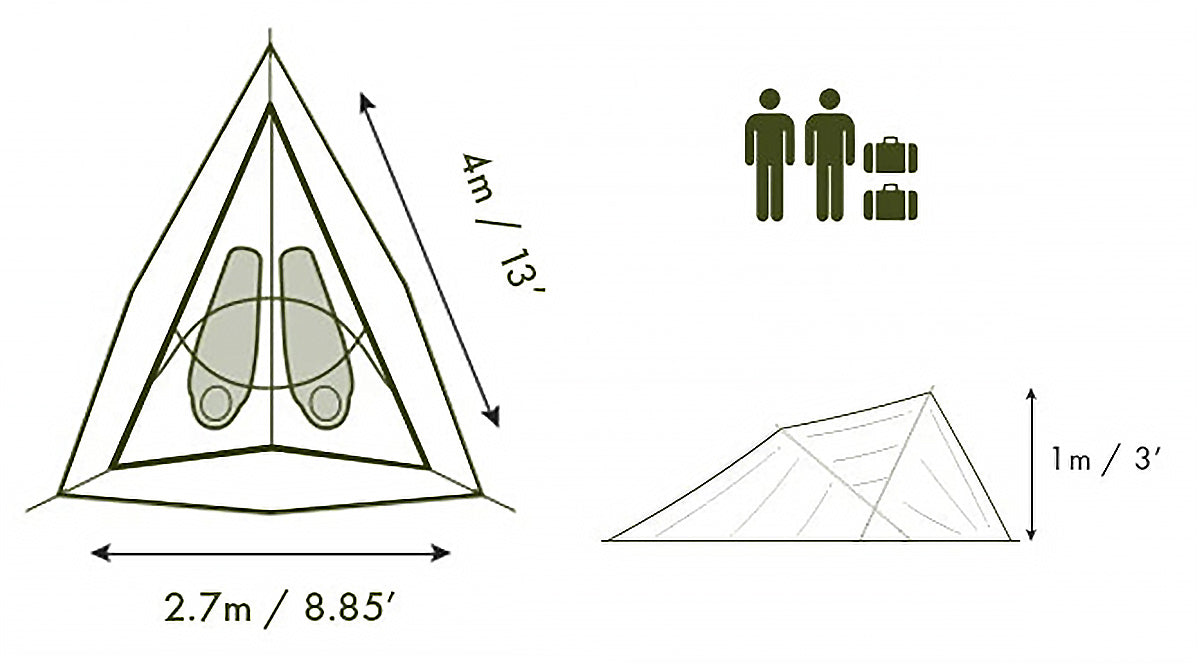 Tentsile Connect Tree Tent | 2 Person Floor Plan