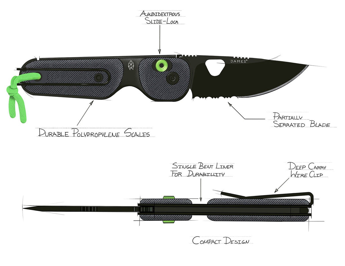 The Redstone knife, design sketch