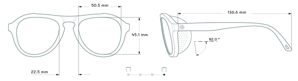 Sunski Treeline Dimensions Overview