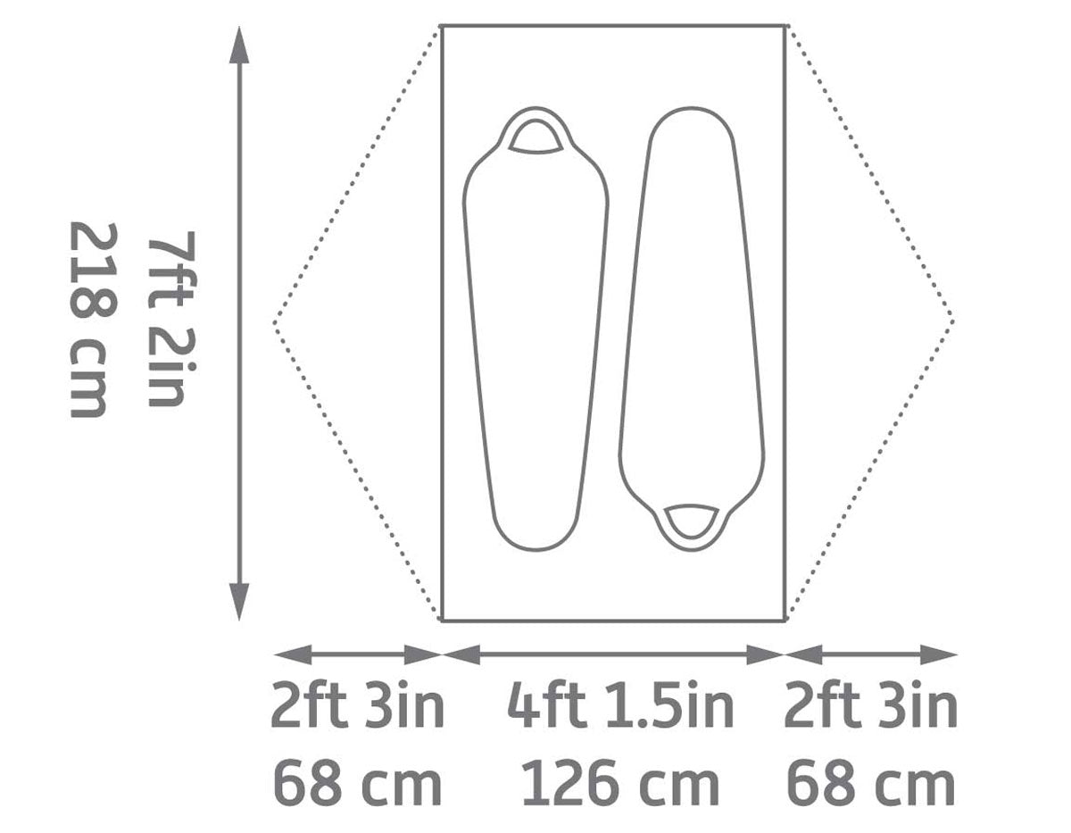 Wireless 2P Tent floor plan, Kelty