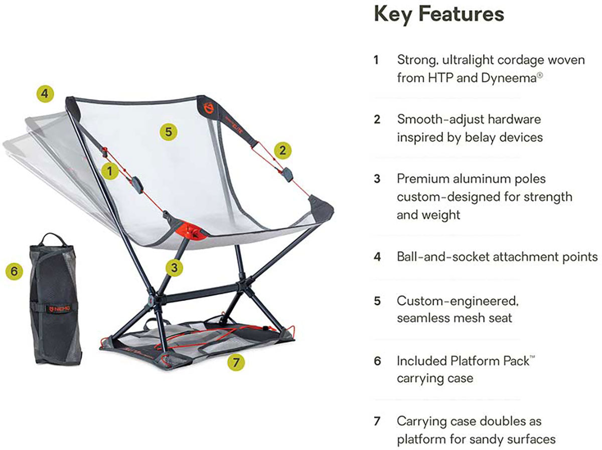 Nemo Moonlite Elite Reclining Camp Chair features overview