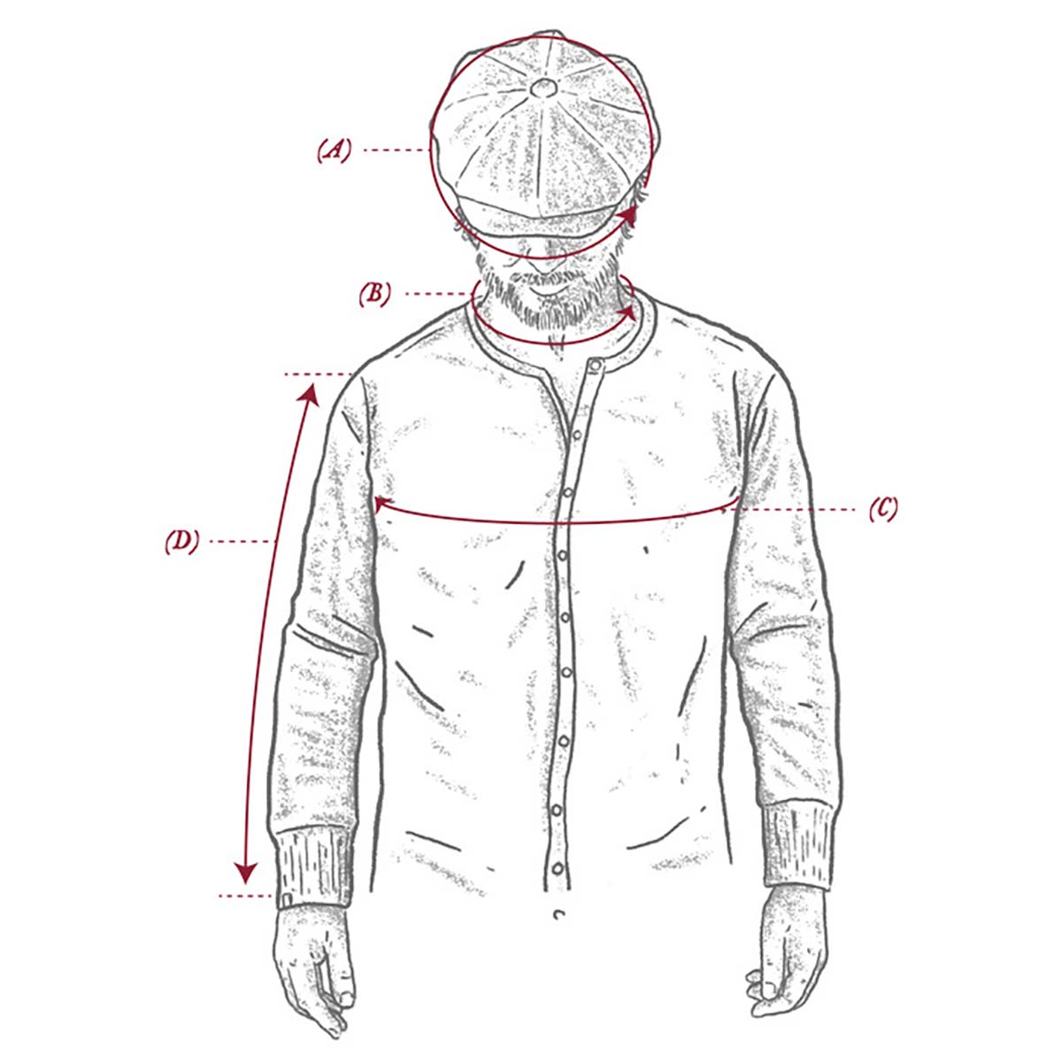 &SONS Wilder Henley Size Guide