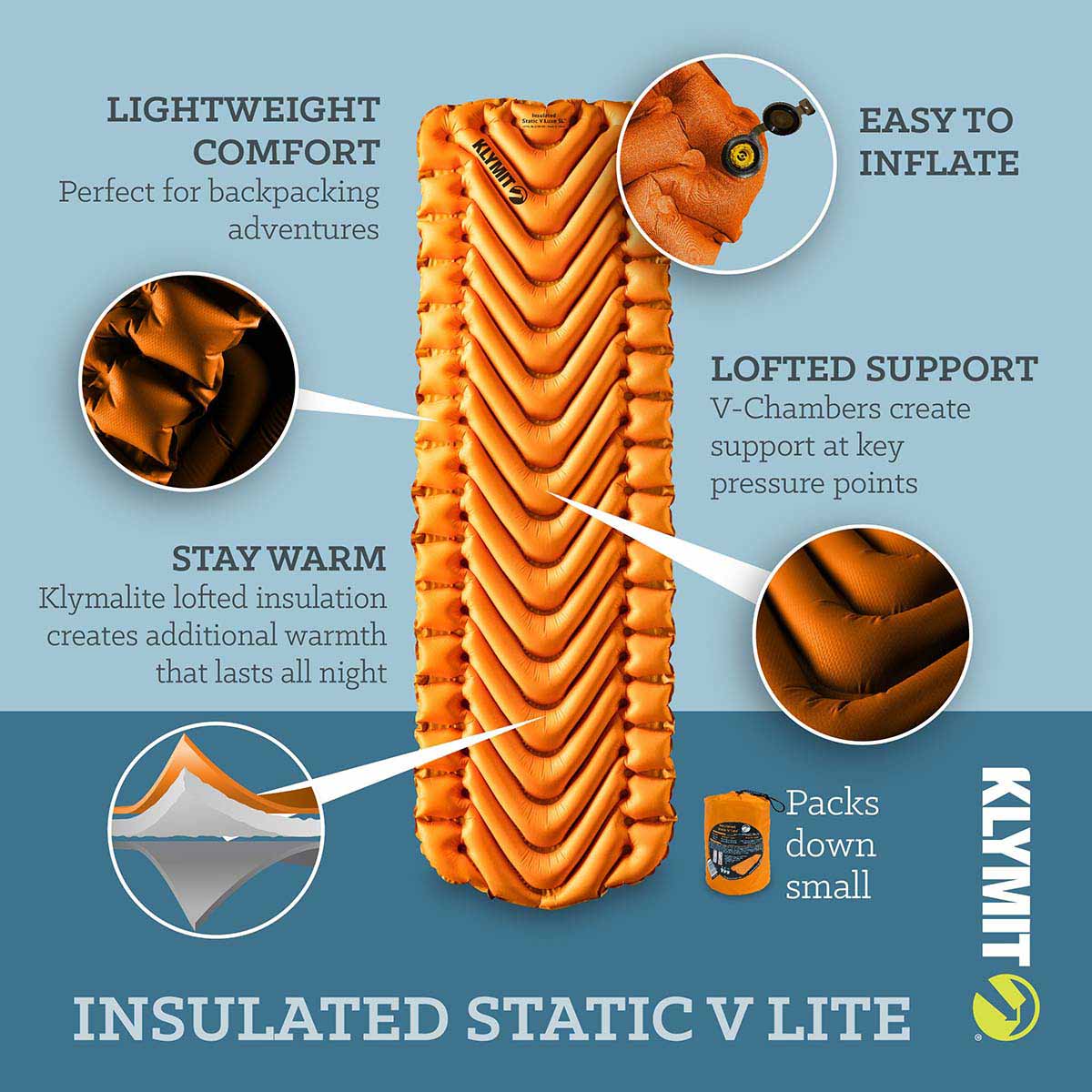 klymit insulated static v lite mango overview