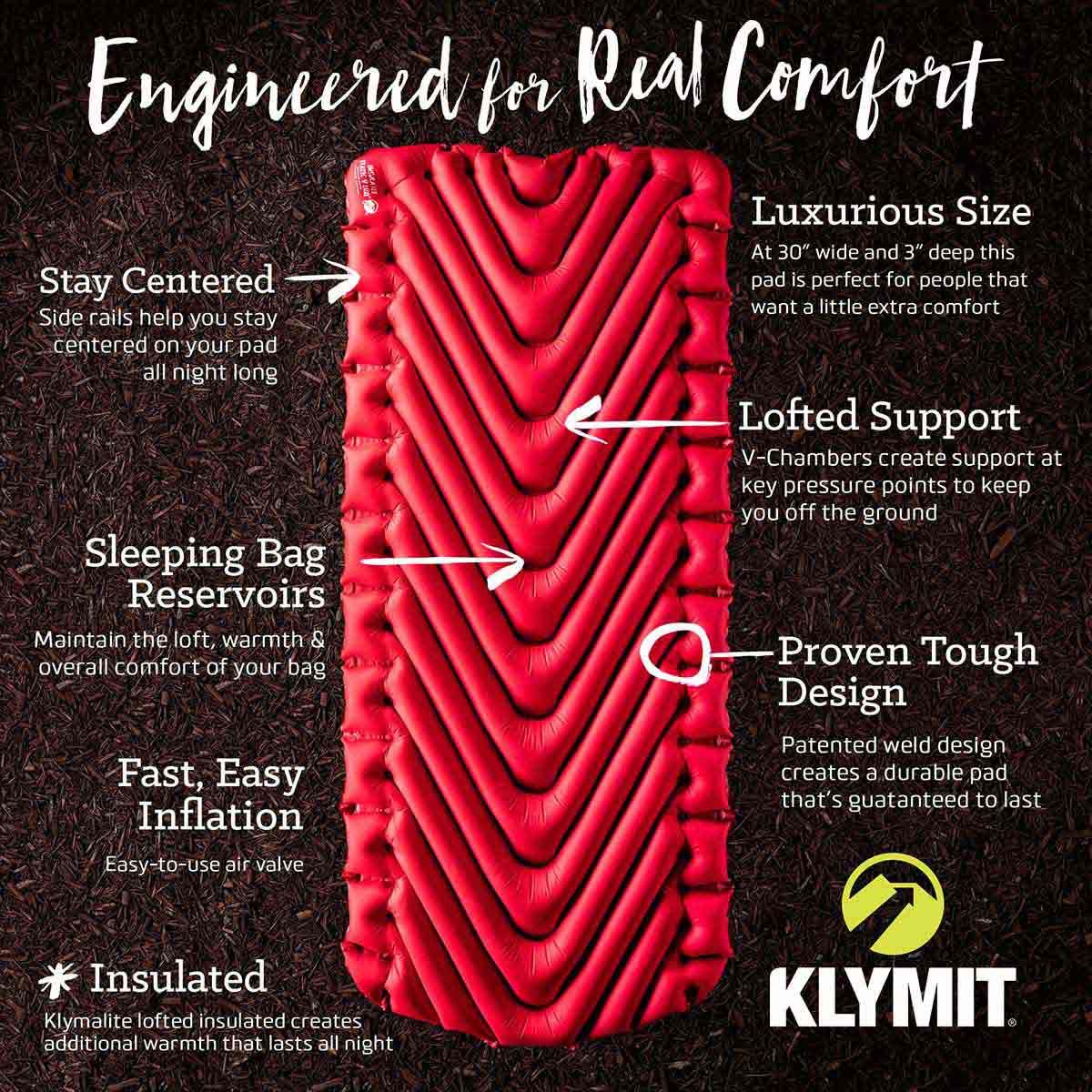 klymit insulated static v luxe red overview