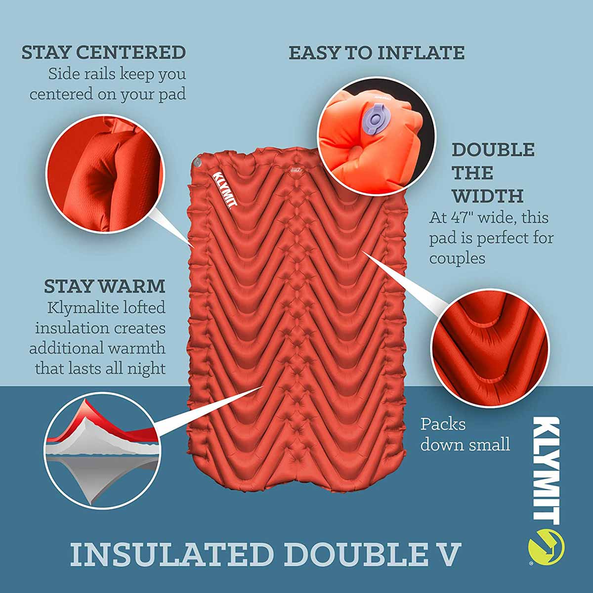 klymit insulated double v red overview