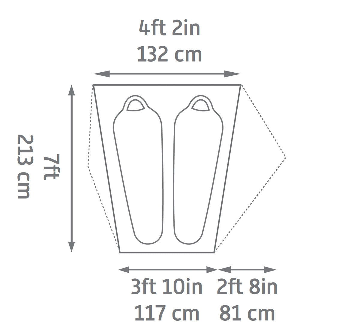 Kelty All Inn 2P Tent floor plan