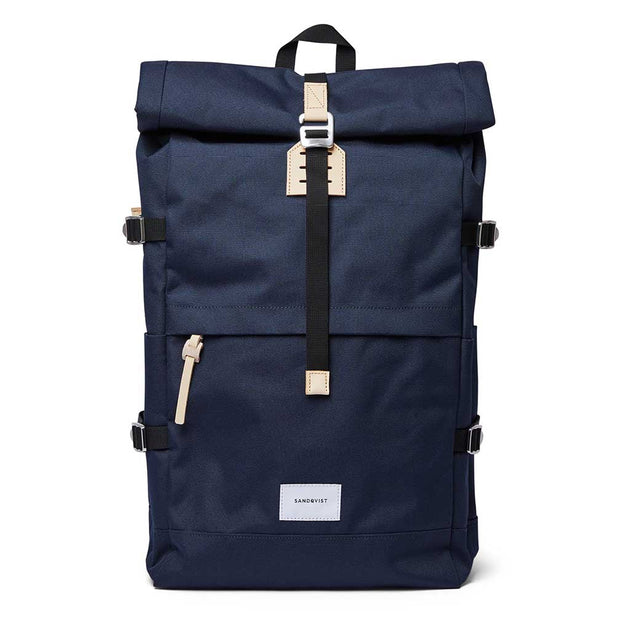 Bernt Sandqvist SQA1373 Backpacks 25L / Navy with Natural Leather