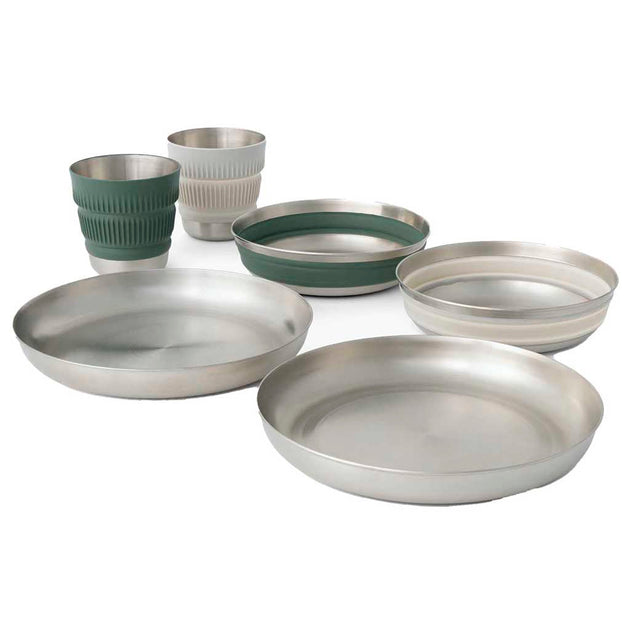 Detour Stainless Steel Collapsible Dinnerware Set Sea to Summit ACK039041-122101 Crockery Sets 6 Piece / Multi