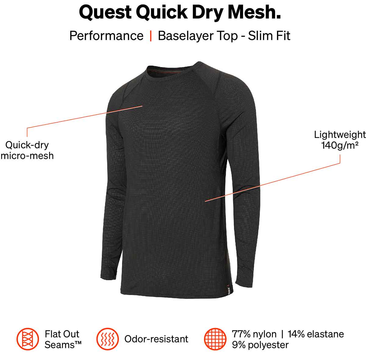 SAXX Quest Quick Dry Mesh LS Crew | Men's Overview