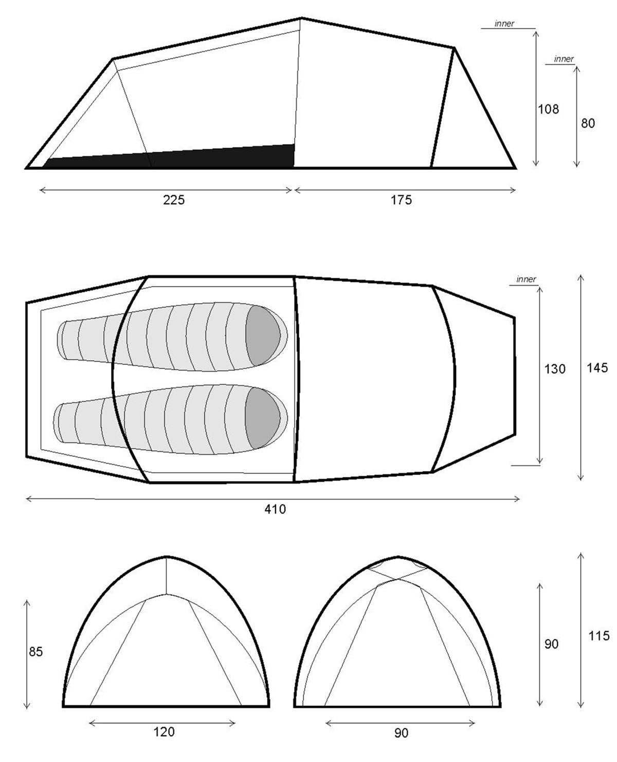 Lightwave Trail T20 XT tent floor plan