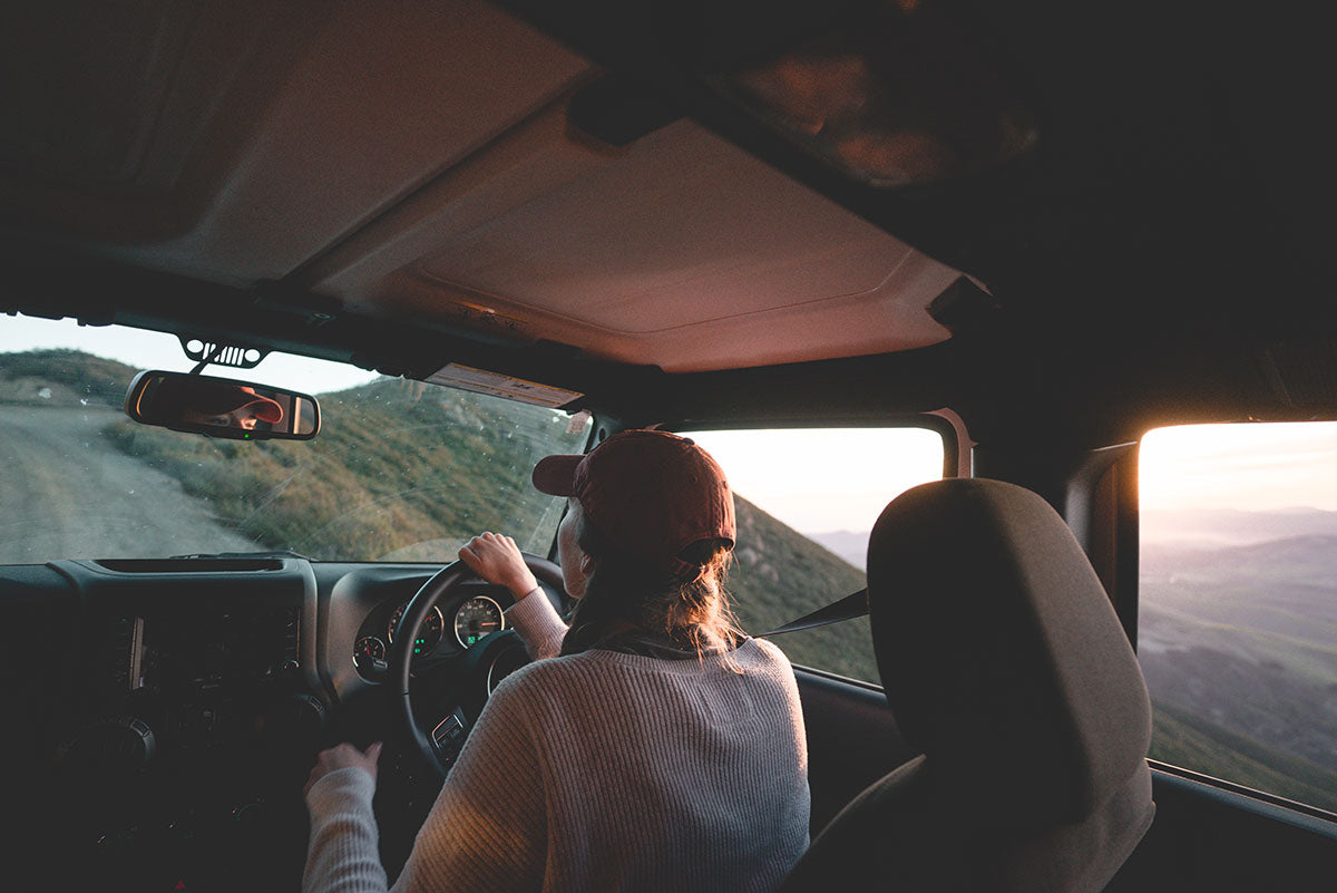 Woman driving a van