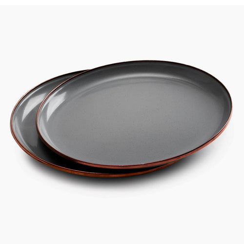 Enamel Plates | Set of 2 Barebones Living CKW-358 Plates One Size / Slate Grey