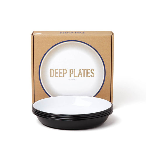 Deep Plates (Set of 4) Falcon Enamelware FAL-DEE-BB-UK Deep Plates (Set of 4) 22 cm / Coal Black