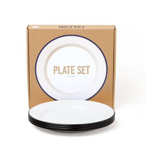 Plates (Set of 4) Falcon Enamelware FAL-PLA-BK-UK Plates (Set of 4) 24 cm / Coal Black