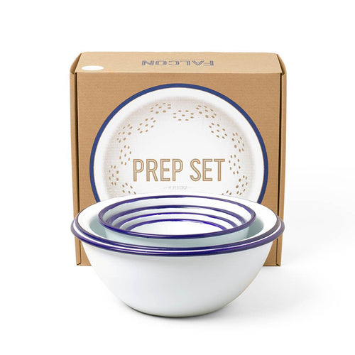 Prep Set Falcon Enamelware FAL-PRE-BW-UK Prep Sets One Size / White w/ Blue Rim