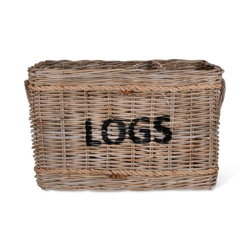 Log Basket with Rope, Rectangular Garden Trading BARA08 Log Stores One Size / Rattan