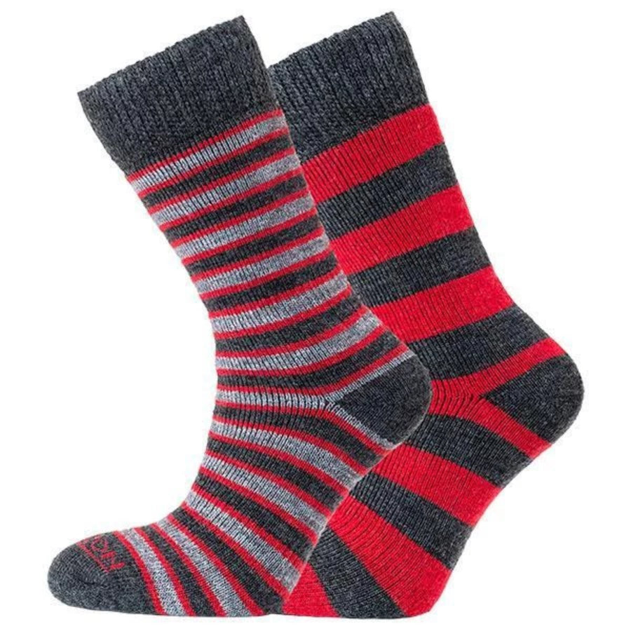 Horizon Men's Dress Socks Red and Yellow Striped - Long