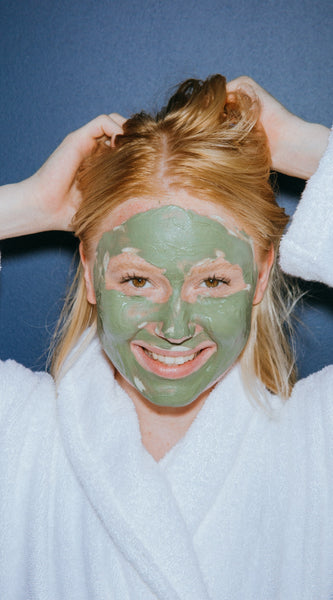 Woman wearing herbal facial mask