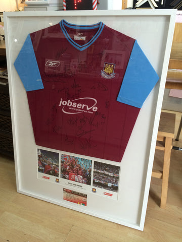 West Ham football shirt framed