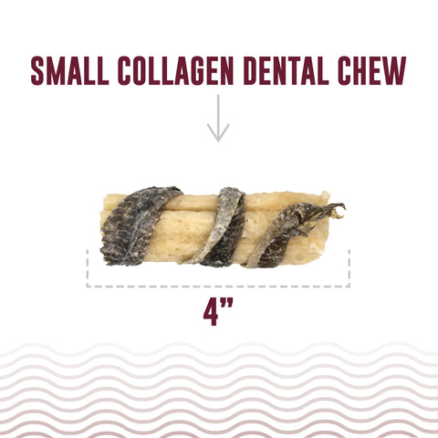 Icelandic+ Beef Collagen Dental Chew with Cod Skin is a 100% digestible, long-lasting chew that will satisfy and entertain the pickiest dogs. Each chew is made from all-natural USA raised beef and hand-wrapped with a tasty wild-caught Atlantic cod skin.