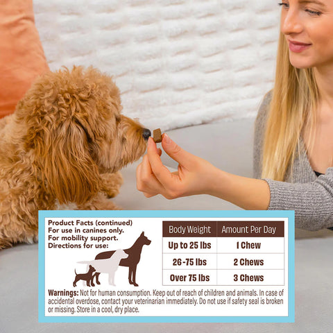 Ensure your dog stays active and flexible with Collagen chews packed with natural ingredients designed to support their overall health and vitality. These daily chews offer a range of benefits, from strengthening tendons and supporting muscle recovery to reducing joint stiffness and discomfort after exercise.