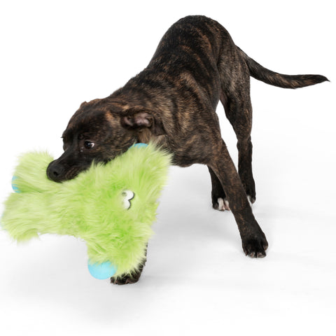 Rowdies are the best of plush and chew toys all rolled into one fun toy your dog will love. West Paw combined the sturdiest technologies to make an extremely durable plush dog toy. Rowdies contain a squeaker to prompt play, and chew bones for dogs who like to gnaw.