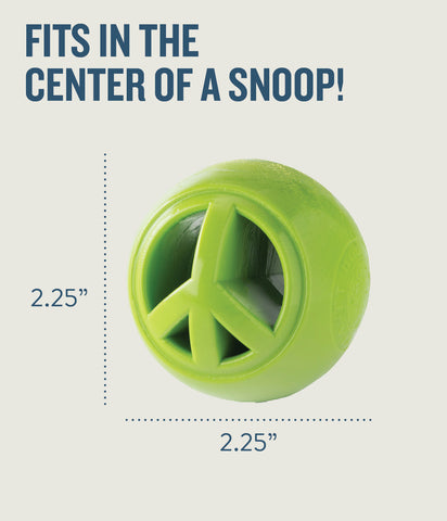 Nook ball is made from the award-winning Orbee-Tuff material, which is 100% recyclable and non-toxic. Ball is durable, bouncy, buoyant, and perfect for tossing, fetching, and bouncing. Stuff with tiny treat bites, nut butter, or cheese. Toy is infused with natural mint oil.