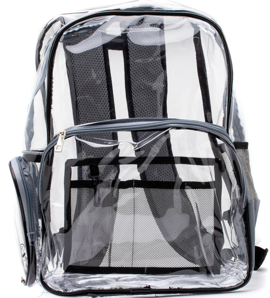 Clear Backpack - Gray and Black – Saucey Socks