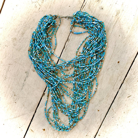 Kenyan Necklace Multi Strand Turquoise