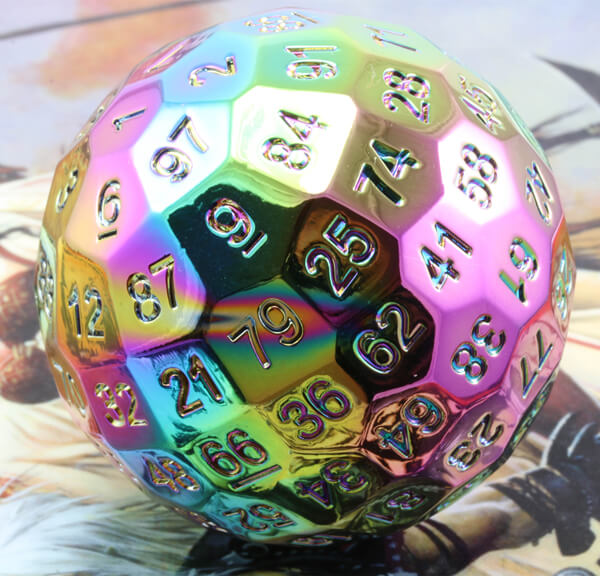 d100 Dice Metal Rainbow