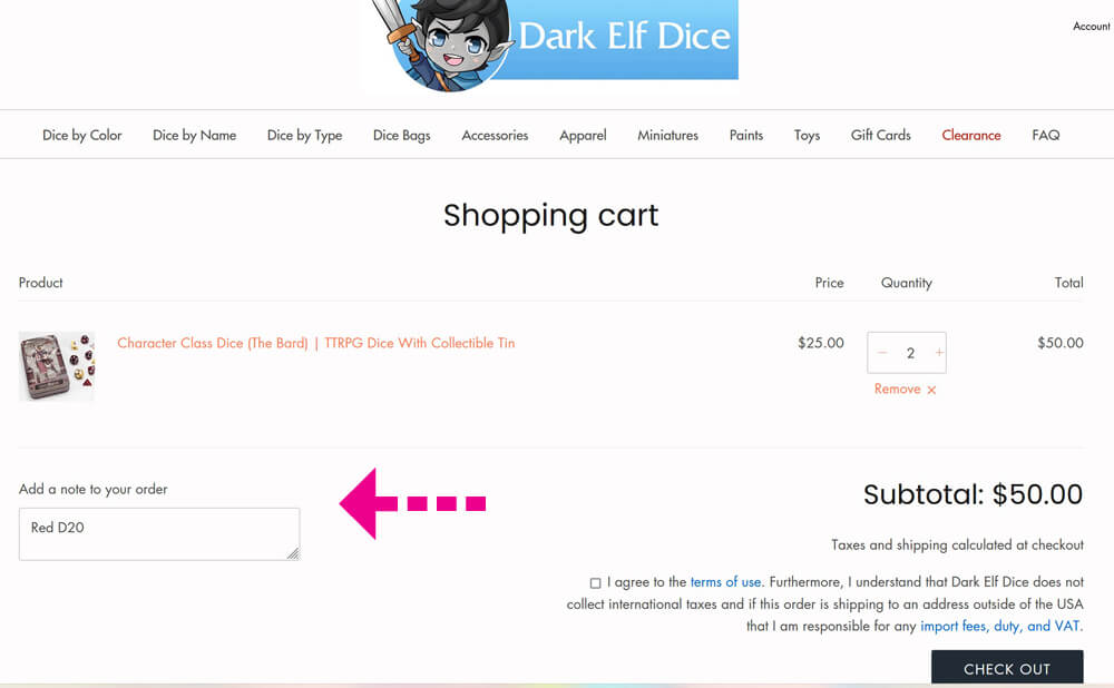 Giant D20 Promotion at Dark Elf Dice -- How to add to the shopping cart