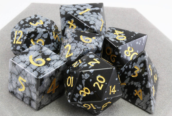 Gemstone Dice Snowflake Obsidian