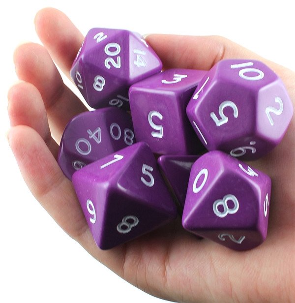 Jumbo RPG Dice (28mm Blue) Role Playing Game Dice – Dark Elf Dice