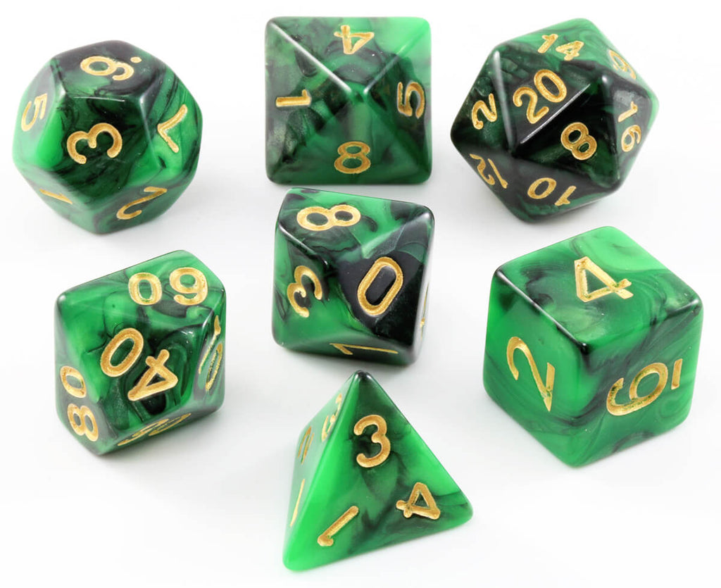 Green RPG Dice – Dark Elf Dice