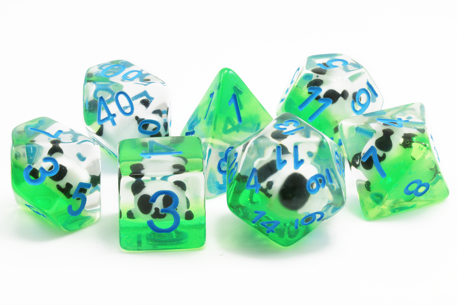 Panda Bear Dice Rpg Role Playing Game Dice Set Dark Elf Dice