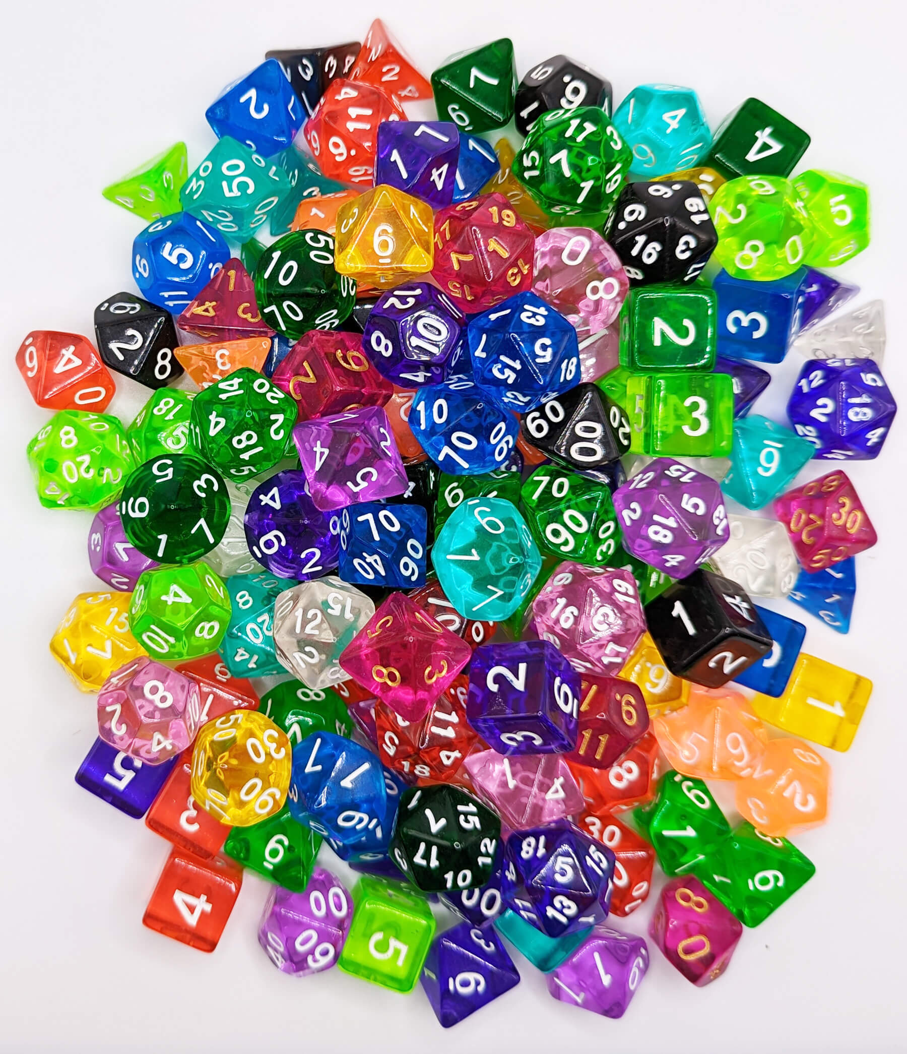 Pound of Translucent Dice | Bulk 1 Pound Translucent TTRPG Dice Assortment