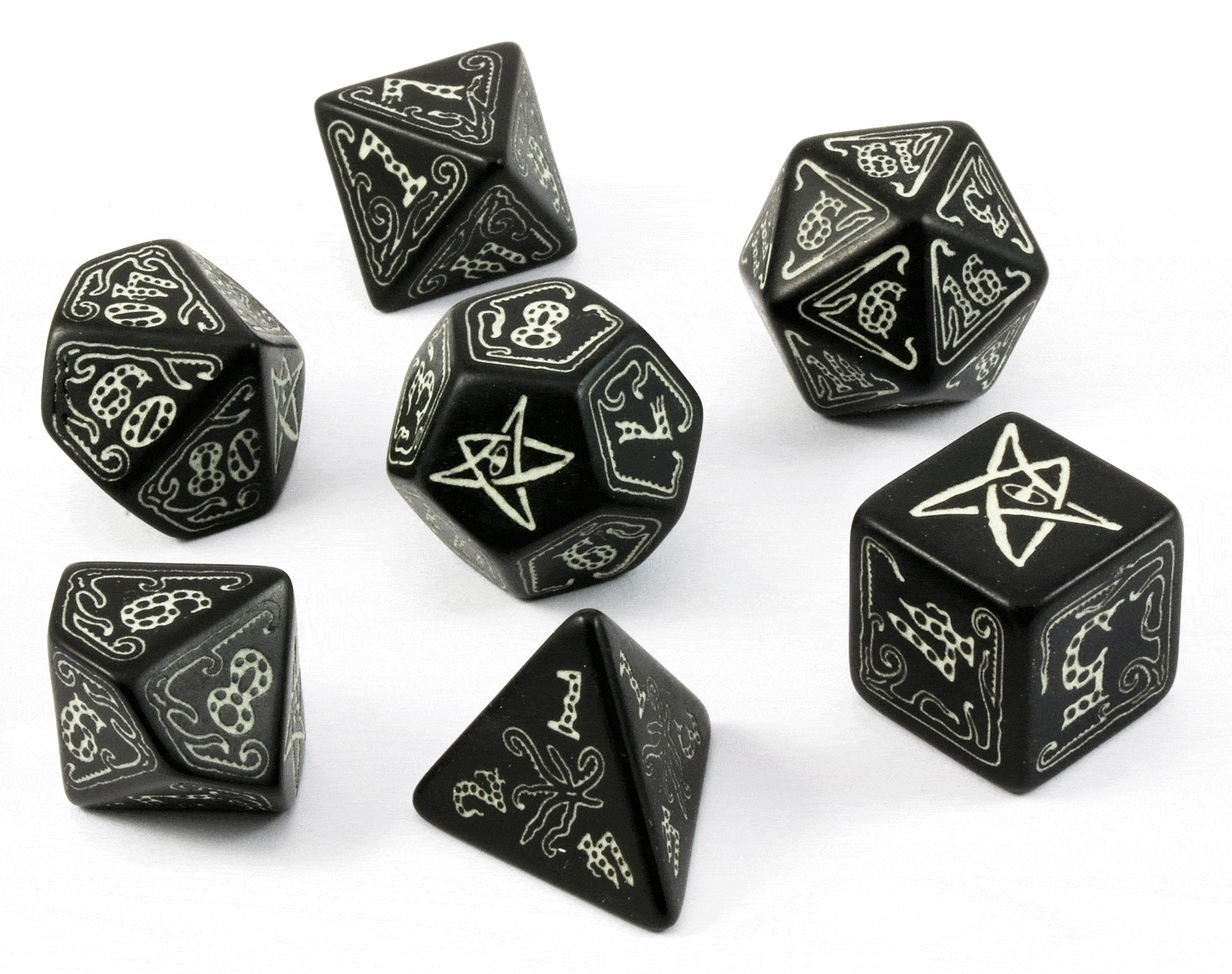 Call Of Cthulhu Dice Black Glow In The Dark Rpg Role Playing Game Dark Elf Dice