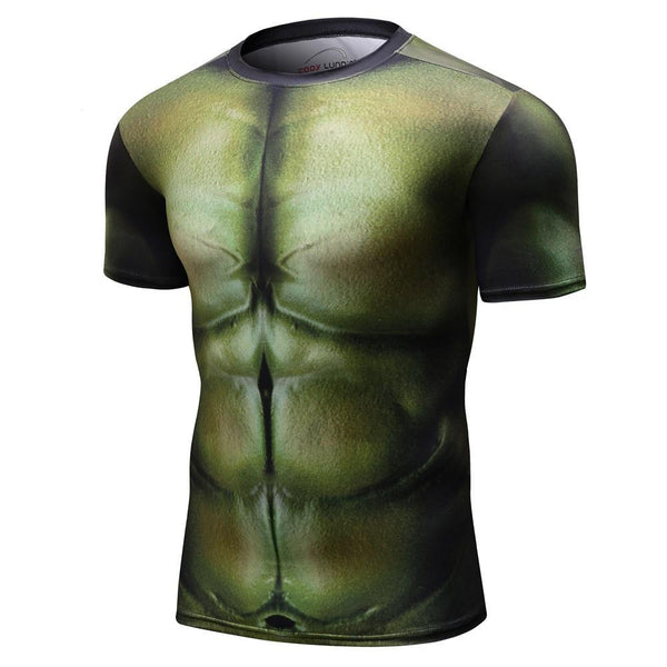 Novelty HULK Short Sleeve Compression Shirt for Men – I AM SUPERHERO