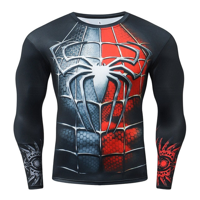 Silver SPIDERMAN Long Sleeve Compression Shirt for Men – I AM SUPERHERO