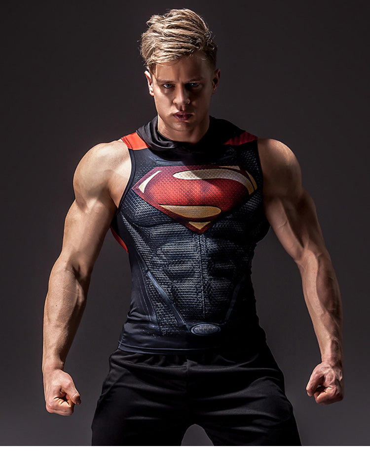 sleeveless superman hoodie