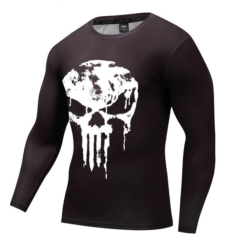 PUNISHER Men Long Sleeve Compression Shirt – I AM SUPERHERO